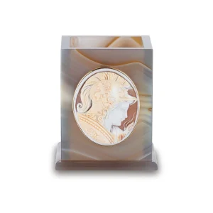 Agate Pen Cup with Shell Cameo