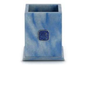 Blue Aventurine Pen Cup with Lapis