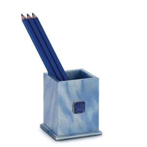 Blue Aventurine Pen Cup with Lapis