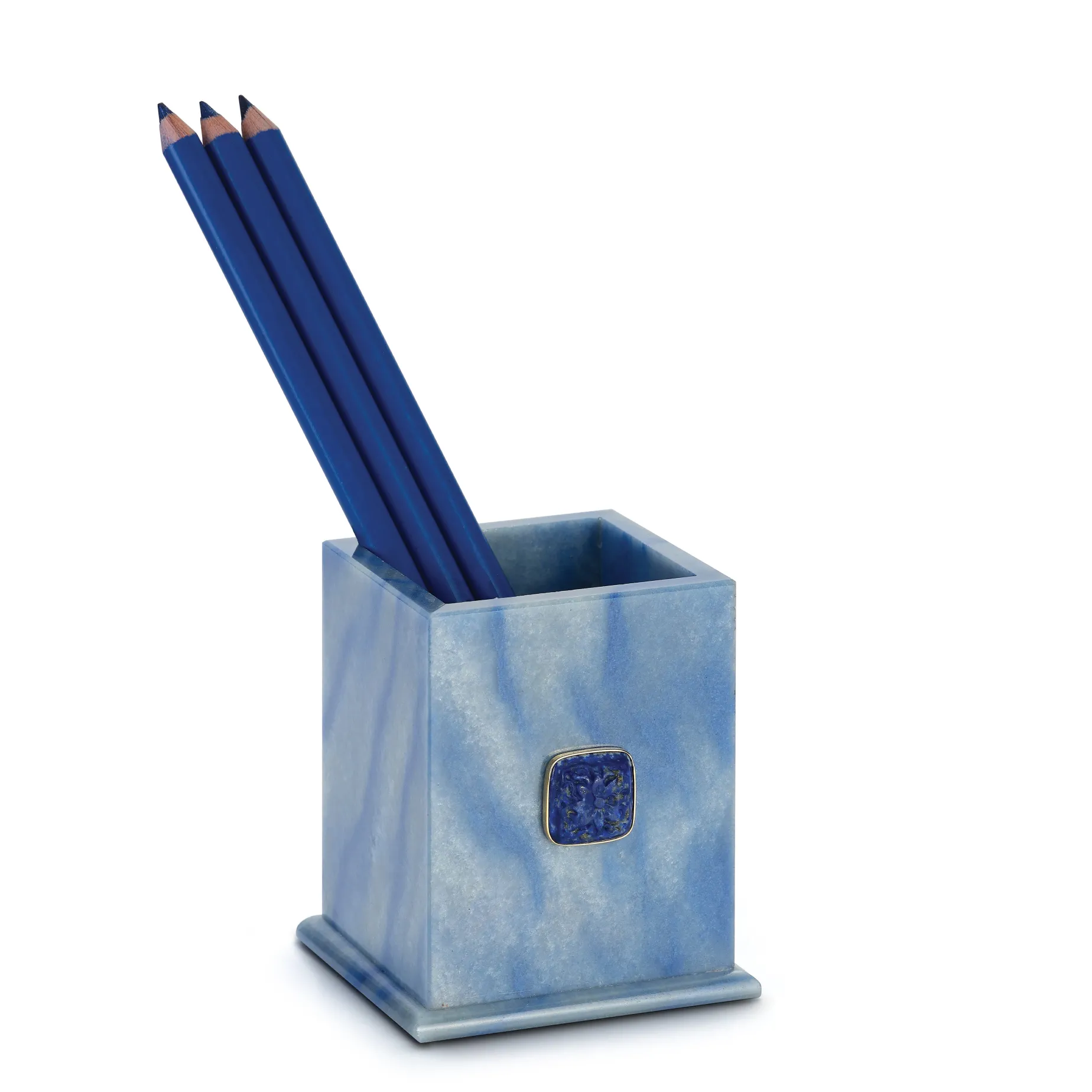 blue_aventurine_pen_cup_w_1.webp Blue Aventurine Pen Cup with Lapis