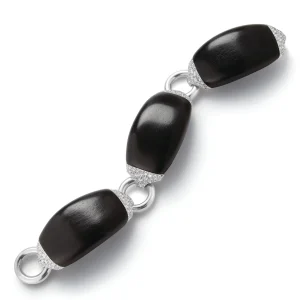 Boat Link Bracelet in Ebony Wood & Diamond