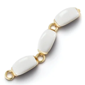Boat Link Bracelet in White Ceramic