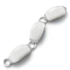 Boat Link Bracelet in White Ceramic & Diamond