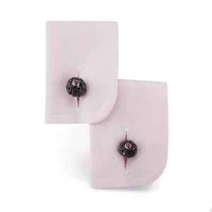 Canton Cufflinks in Black Jade & Ruby