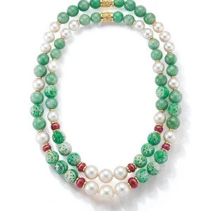 Canton Necklaces in Jade & Ruby