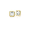 Carré Earrings in Crystal, Yellow Gold & Diamond