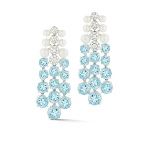 Cascade Earrings in Blue Topaz