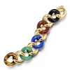 Classic Large Link Bracelet in Multi Stone
