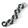 Classic Large Link Bracelet in Ebony & Pave Diamond