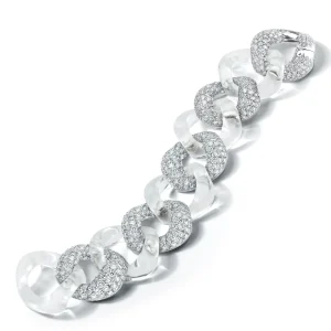 Classic Large Link Bracelet in Crystal & Pave Diamond