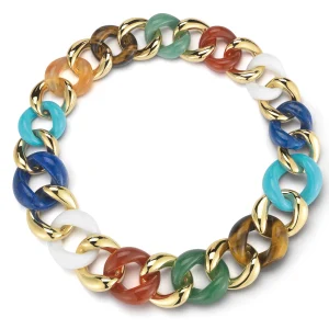 Classic Link Necklace in Multi Stone