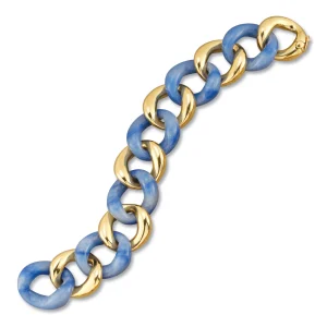 Classic Medium Link Bracelet in Blue Aventurine