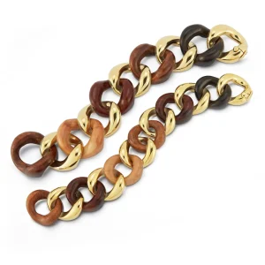 Classic Medium Link Bracelet in Multi Wood