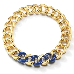 Classic Medium Link Necklace with Lapis