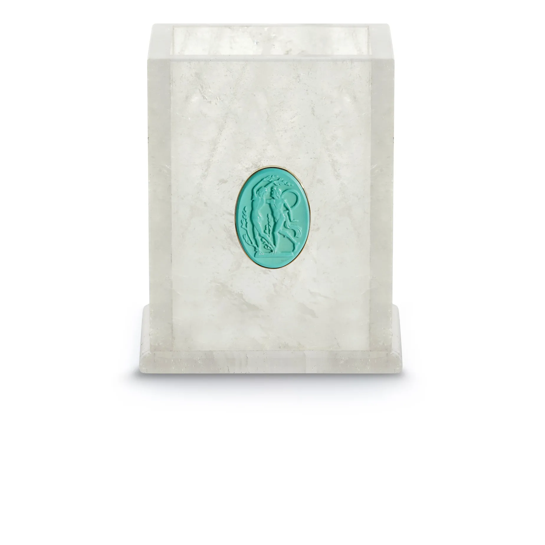 crystal_pen_cup_with_turq_0.webp Crystal Pen Cup with Turquoise