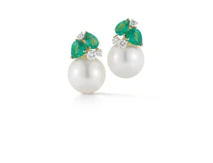 Deauville Earrings in Emerald & Diamond