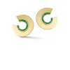 Disc Earrings Emerald