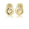 Double Giro Earrings in White Topaz