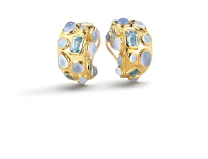 Fifties Hoop Earrings in Blues