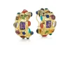 Fifties Hoop Earrings in Multi Stone