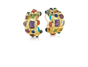 Fifties Hoop Earrings in Multi Stone