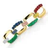 Four Link Bracelet in Ruby, Emerald & Sapphire