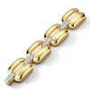 Four Link Bracelet with Diamond Connectors