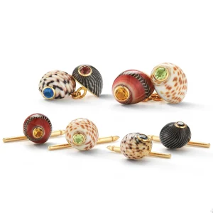 Four Shell Cufflinks & Studs