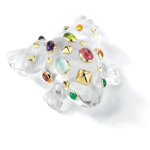 Frog Brooch in Crystal & Multi Stone