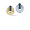 Giro Earrings in Sapphire, Blue Chalcedony