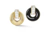 Giro Earrings in White Topaz, Black Onyx