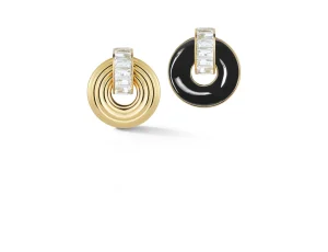 Giro Earrings in White Topaz, Black Onyx