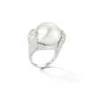 Golf Ball Ring in Pearl & Diamond