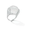 Golf Ball Ring in White Quartz & Diamond