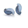 Half Link Earrings in Blue Chalcedony & Sapphire