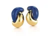 Half Link Earrings in Lapis