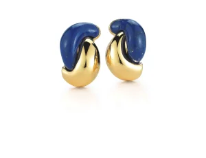 Half Link Earrings in Lapis