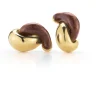 Half Link Earrings in Wood