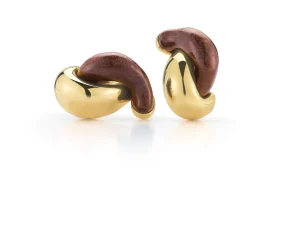 Half Link Earrings in Wood