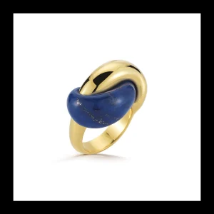 Half Link Ring in Lapis