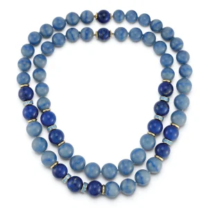 Juno Necklaces in Blue Aventurine, Lapis & Blue Topaz