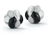 Knot Earrings in Crystal, Black Onyx & Diamond