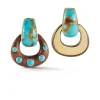 Madison Earrings with Turquoise Hoop & Wood Buckle