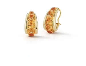 Madison Hoop Earrings in Citrine