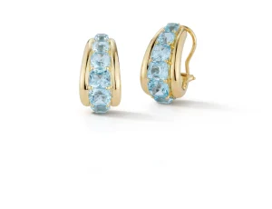 Madison Hoop Earrings in Blue Topaz