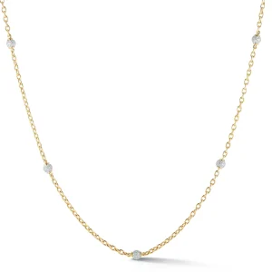 Mini Astro Necklaces with Pave Diamond & Pearl