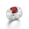Mughal Ring in Garnet & White Topaz