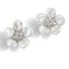 Pearl Petal Earrings in Diamond