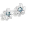 Pearl Petal Earrings with Aquamarine & Diamond