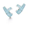 Ribbon Earrings in Blue Topaz